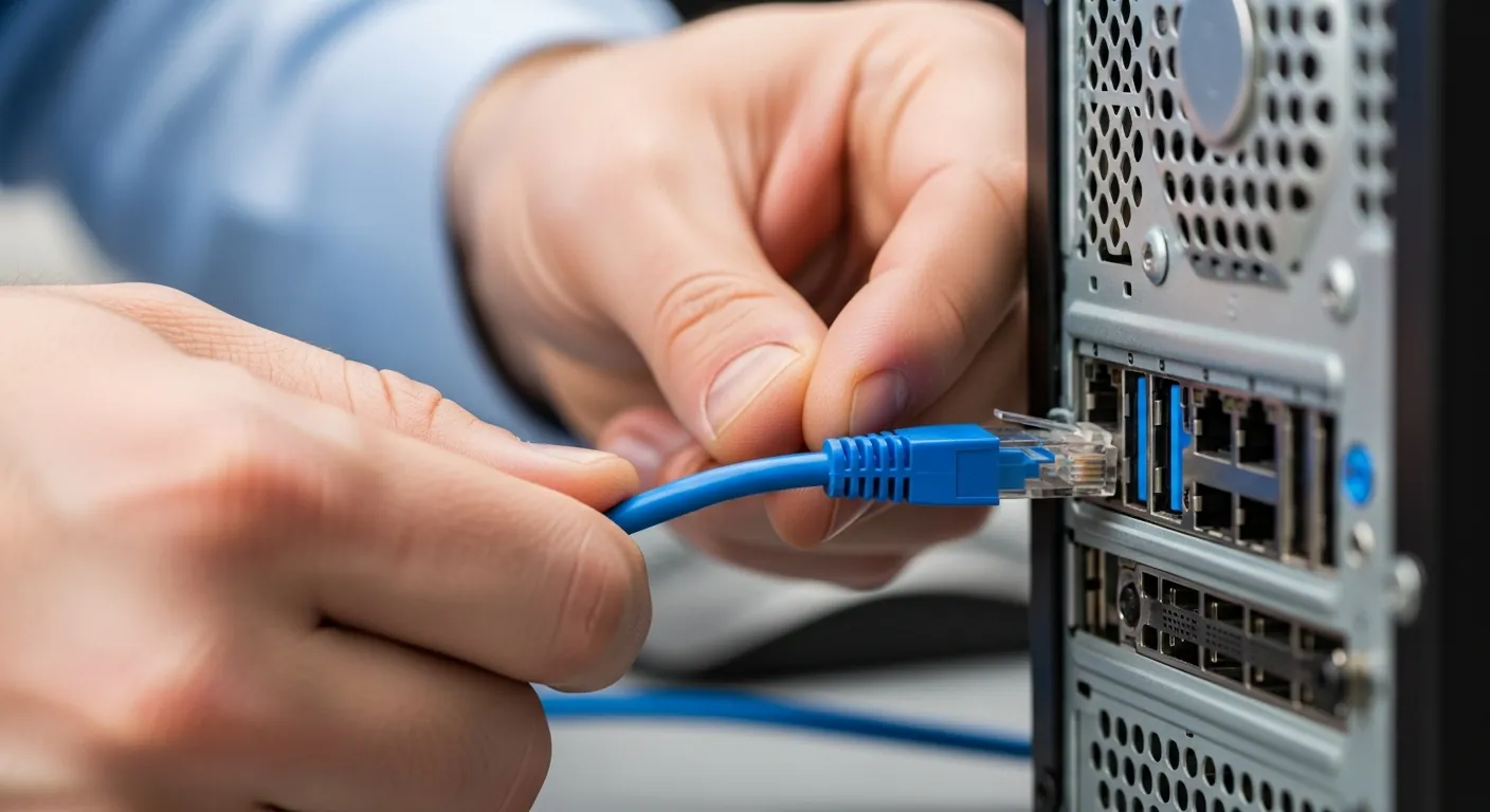Conectando cabo de rede no computador