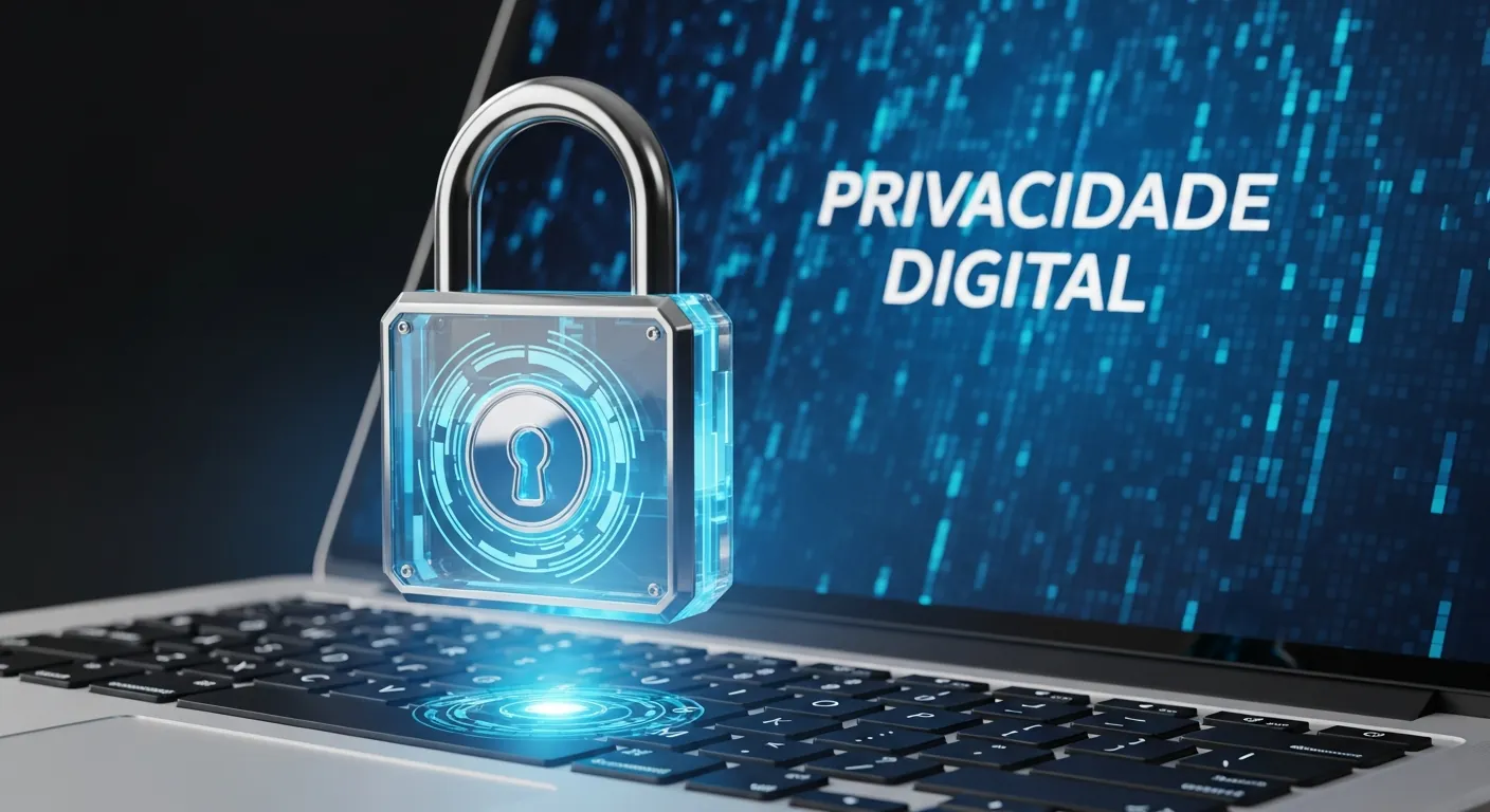 Cadeado digital representando privacidade online