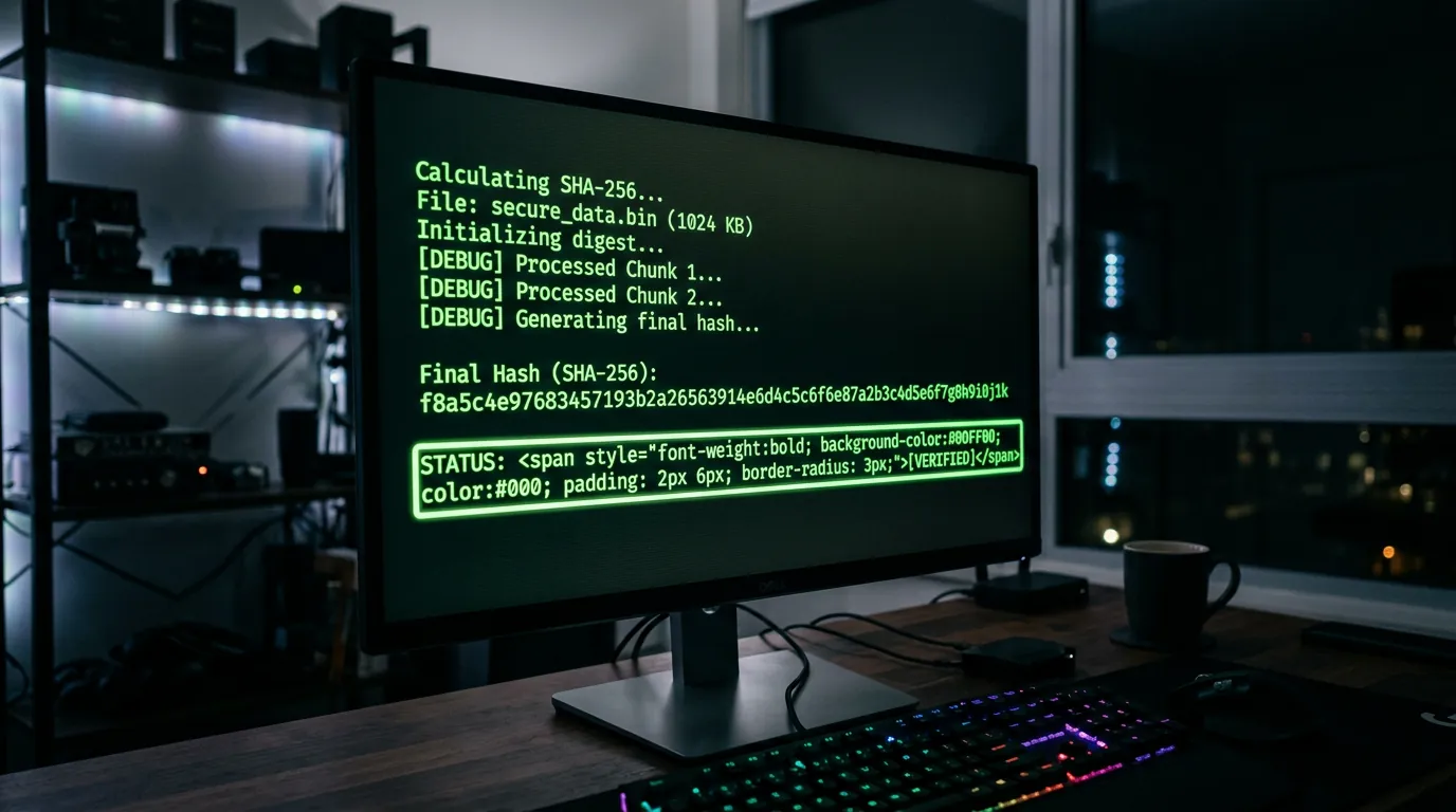 Calculo de Hash SHA-256 em terminal