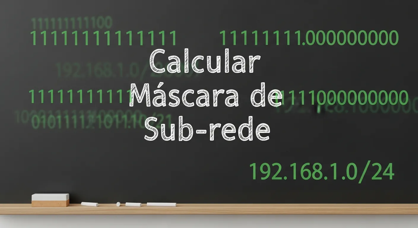 Lousa com cálculo de máscara de sub-rede em binário