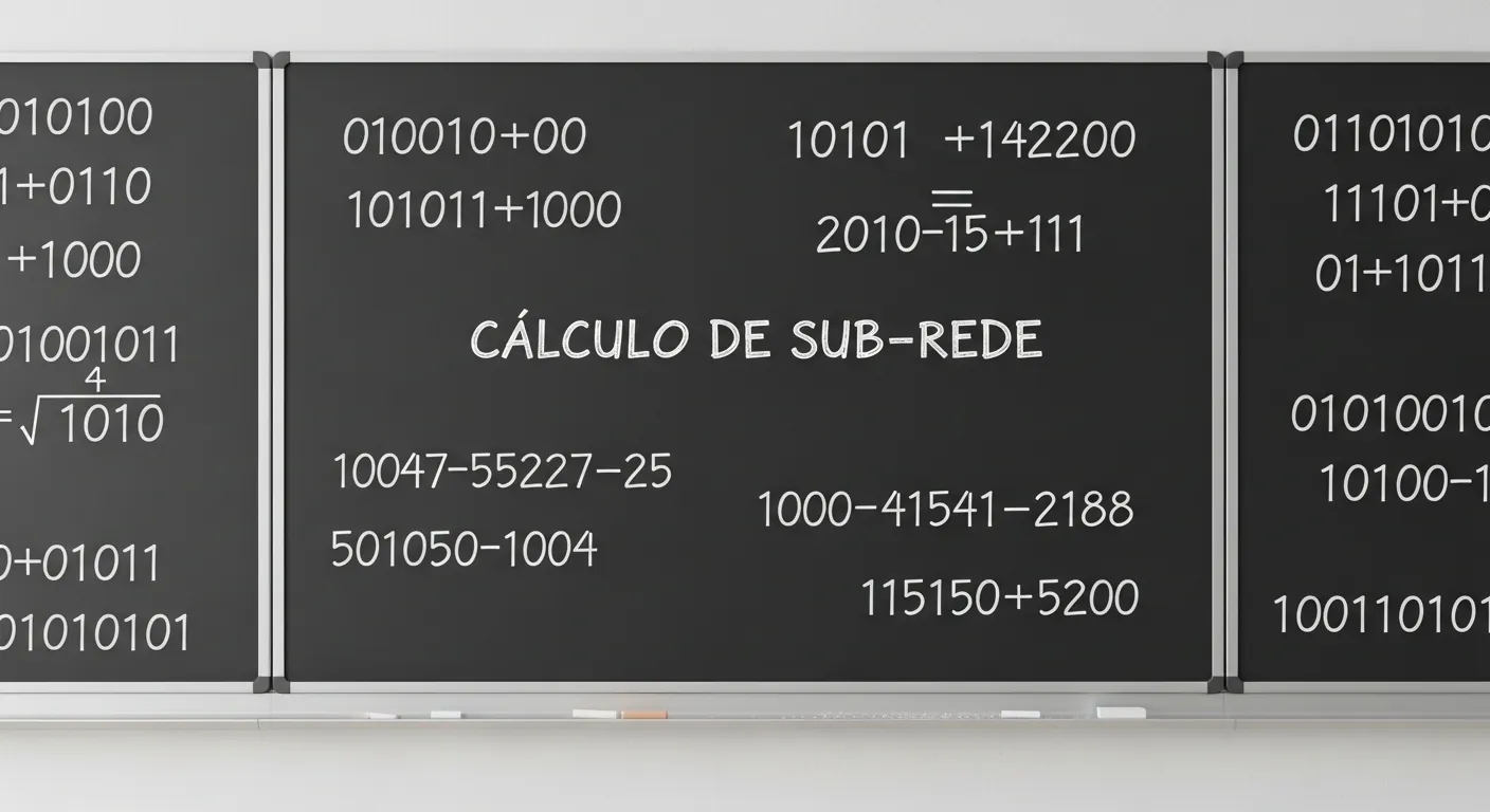 Lousa com cálculo de sub-rede VLSM