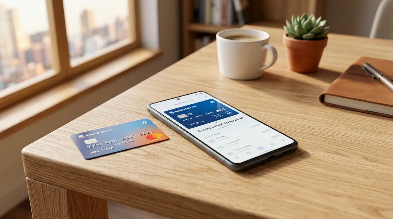 Uso de cartão de crédito virtual temporário para compras online seguras