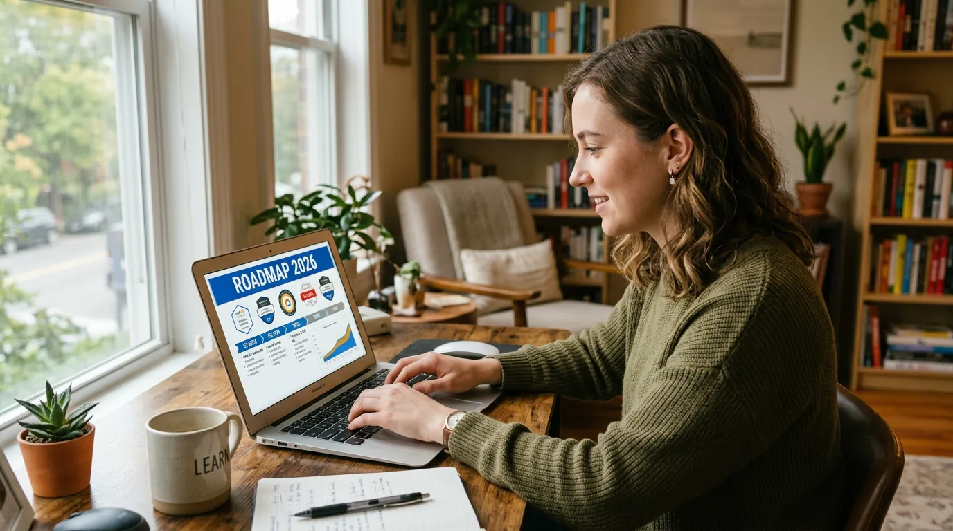 Estudante se preparando para certificações de IA