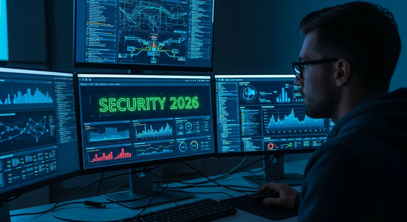 Profissional de cibersegurança analisando dados em 2026