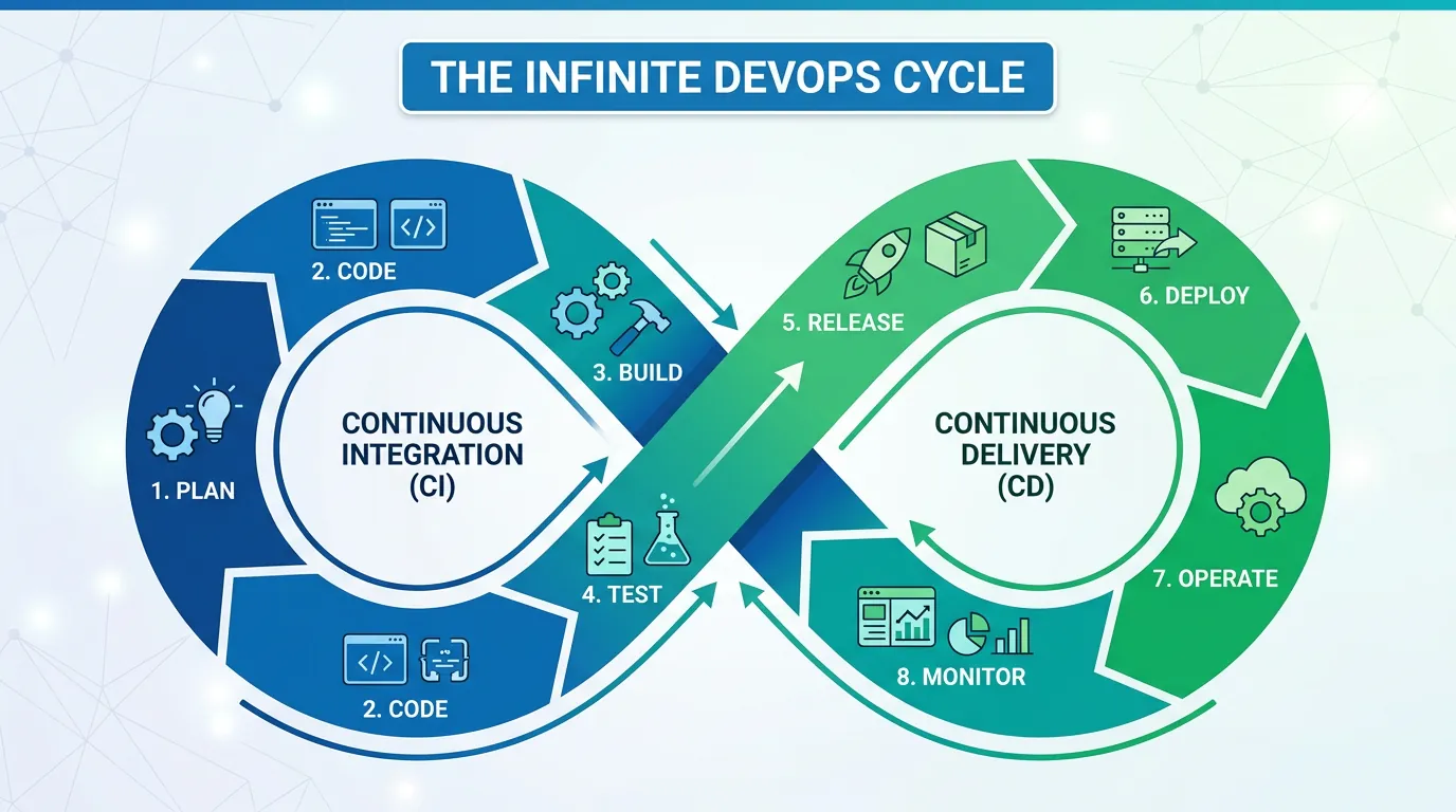 Diagrama do ciclo de vida CI/CD DevOps