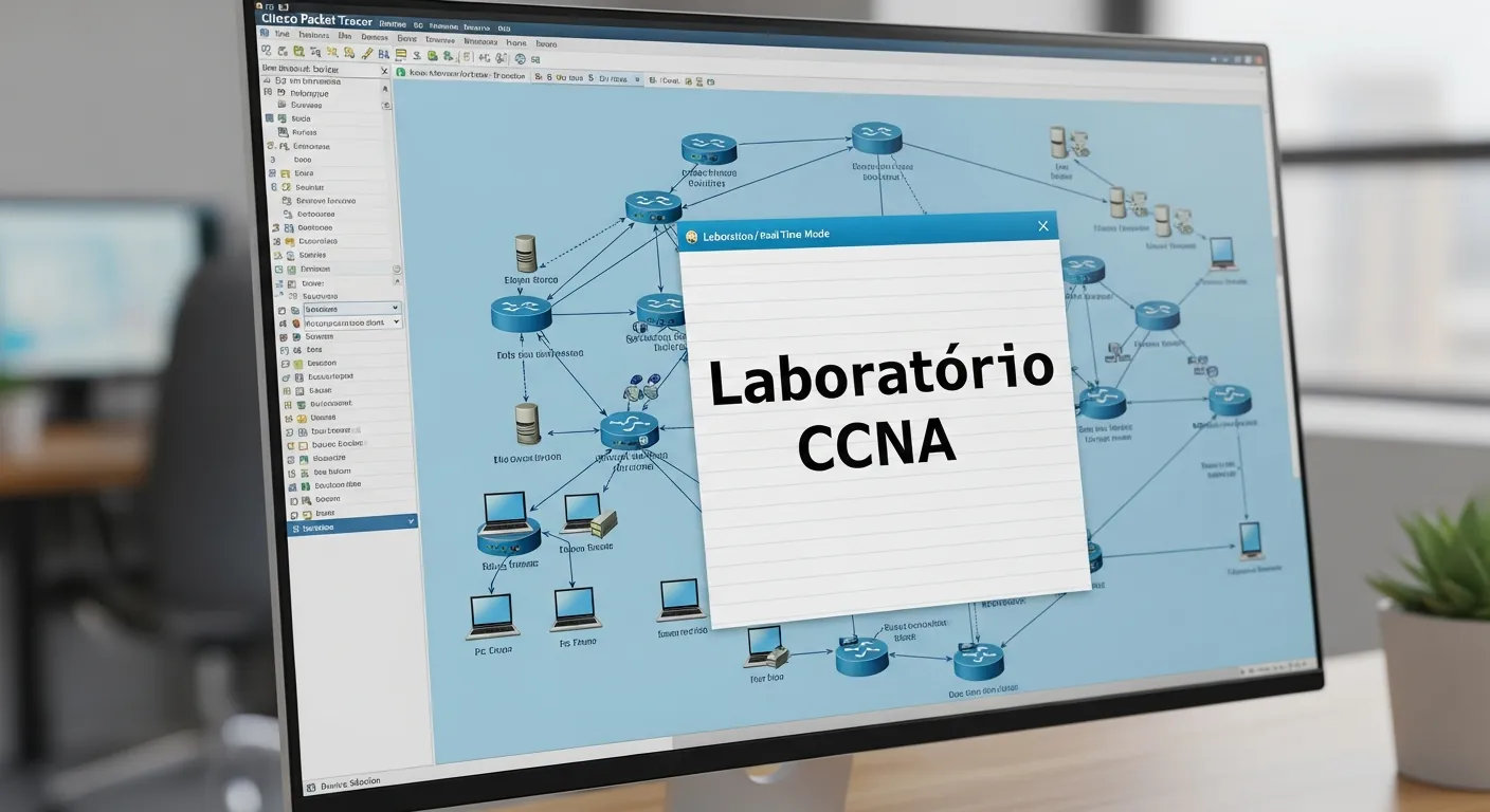 Tela do Cisco Packet Tracer simulando rede