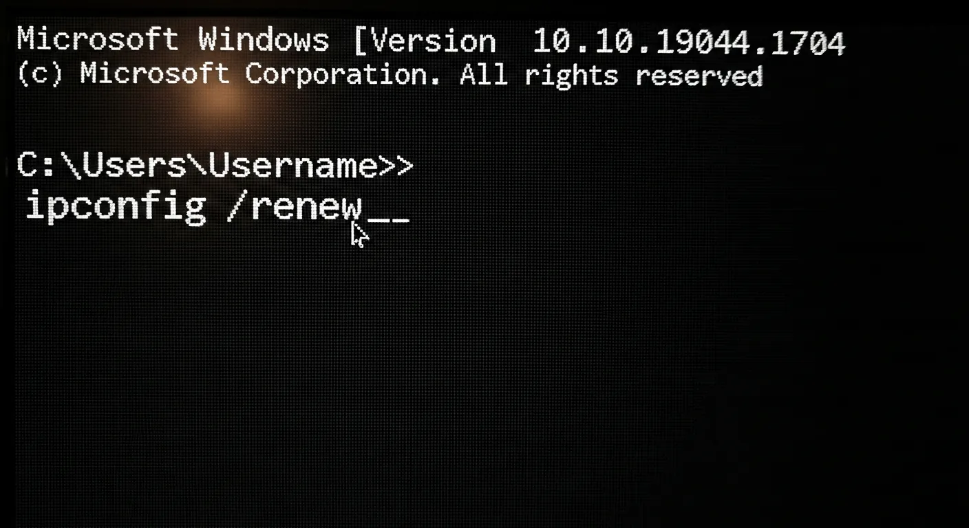 Prompt de comando renovando IP no Windows