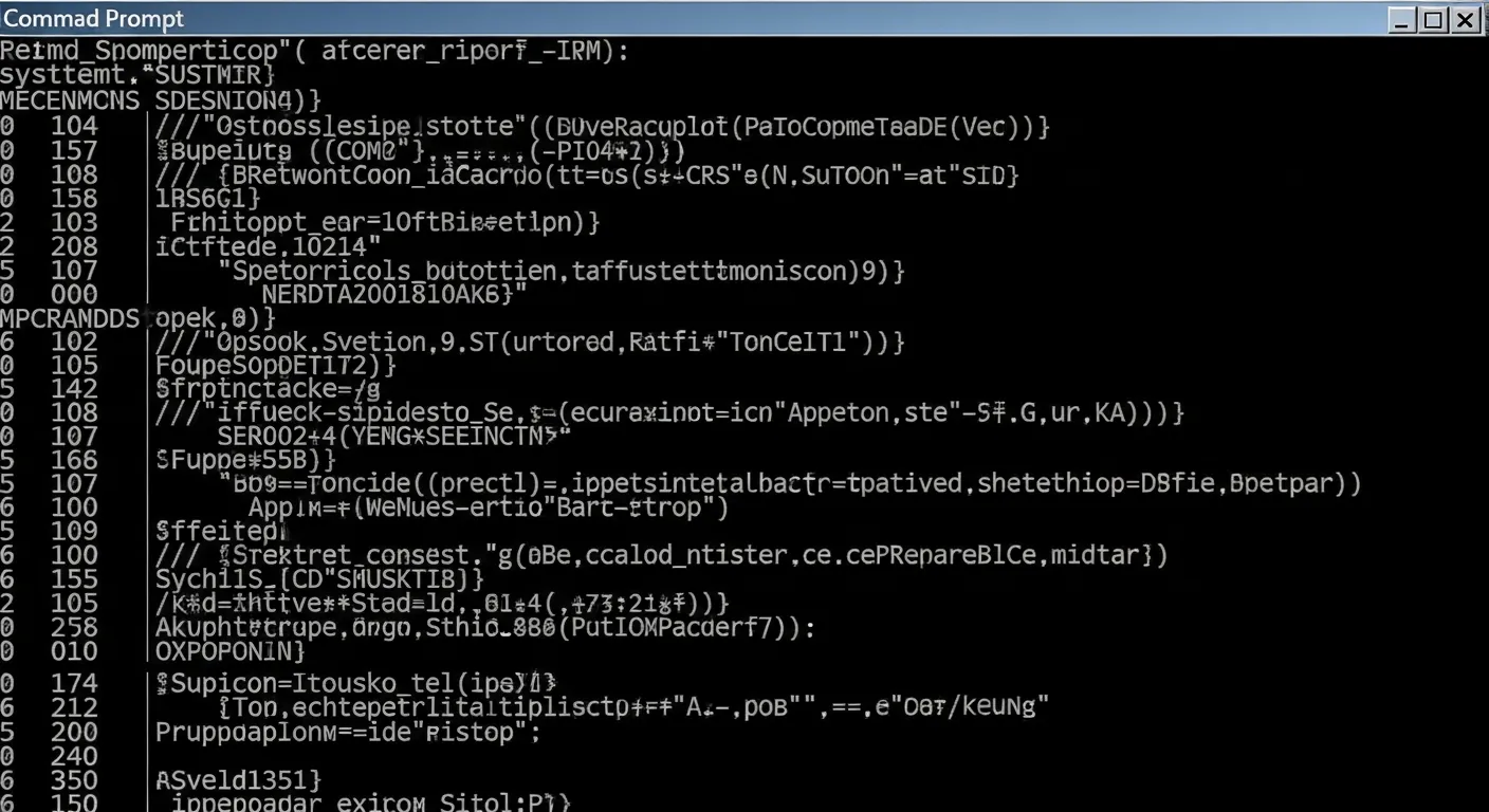 Linha de comando Windows CMD aberta no computador