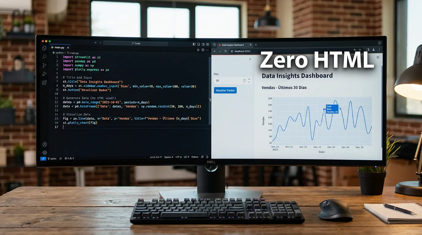 Codigo Python gerando interface web