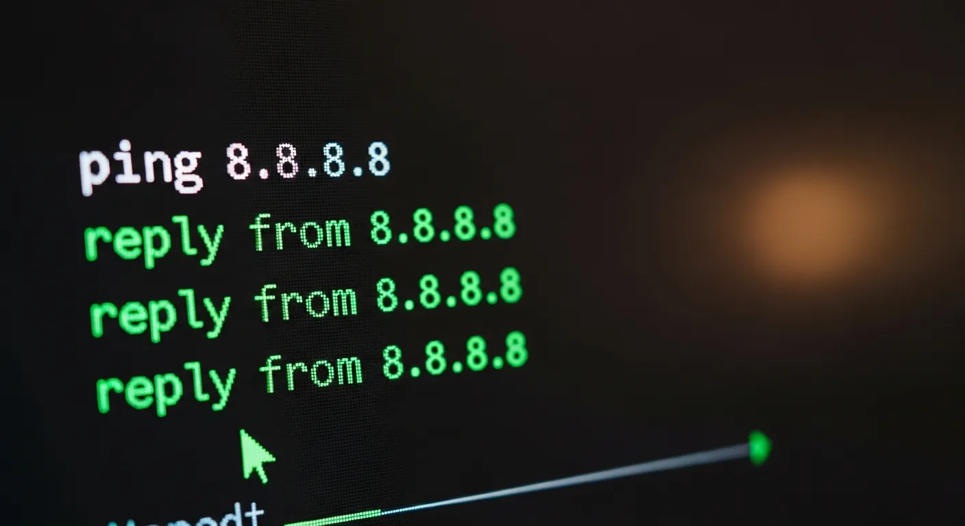 Tela de terminal mostrando comando ping