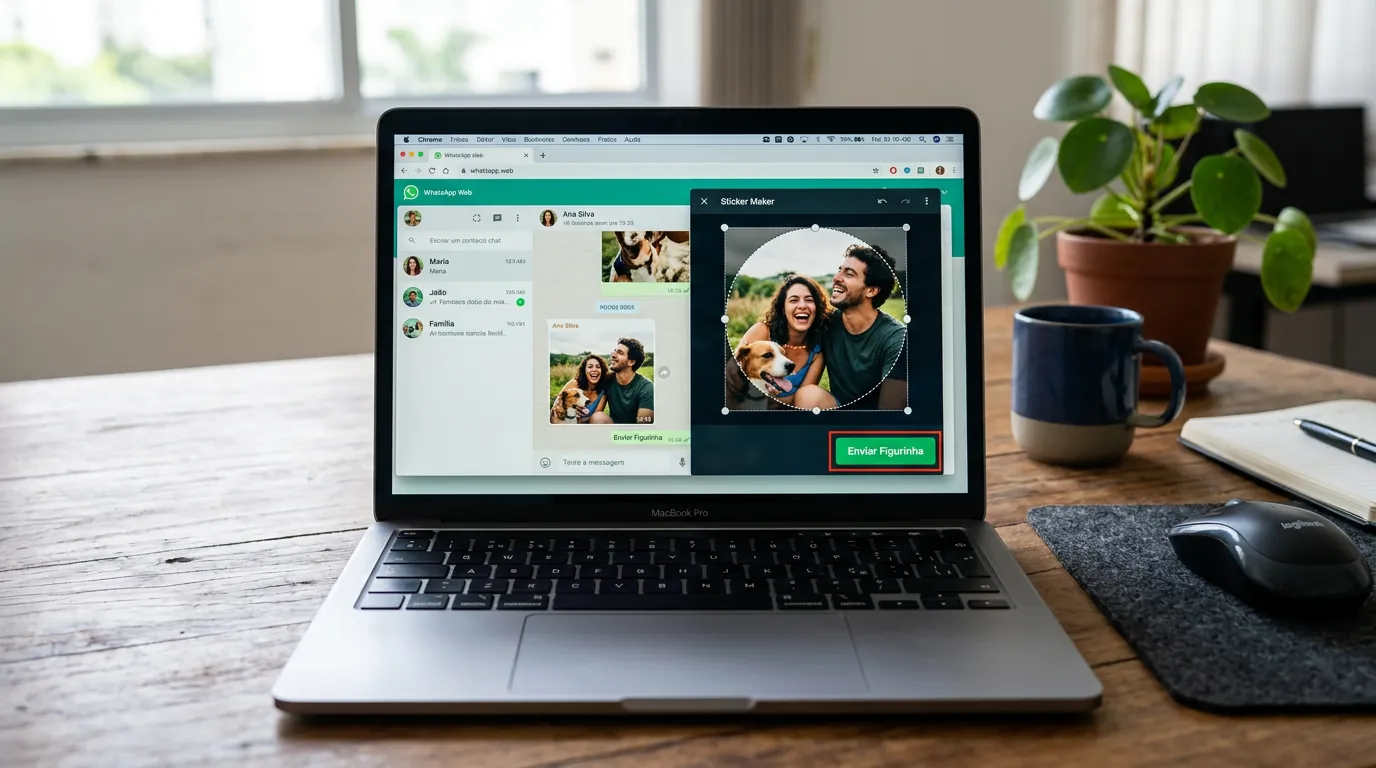 Como fazer figurinha pelo WhatsApp Web no computador sem programas