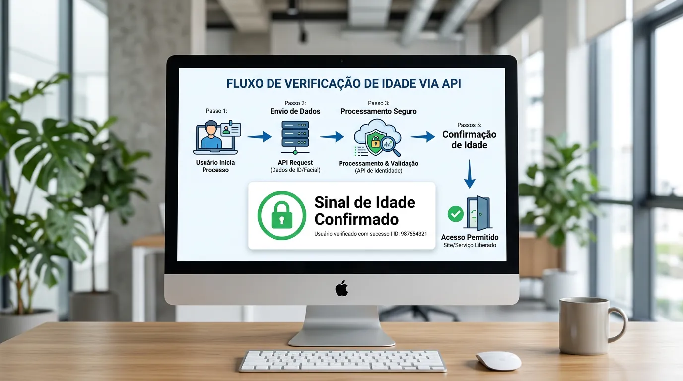 Fluxo de funcionamento da aferição de idade com sinal anonimizado e integração Gov.br