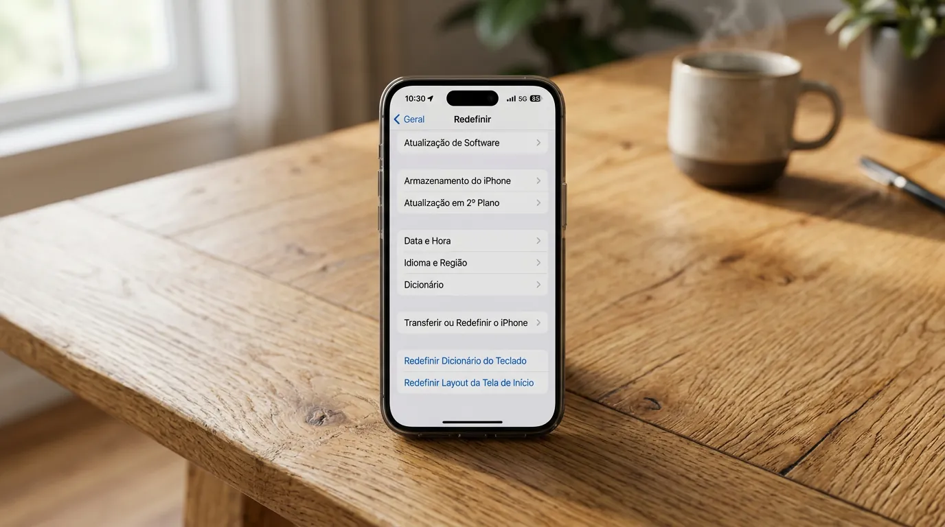 Menu Transferir ou Redefinir o iPhone nos Ajustes