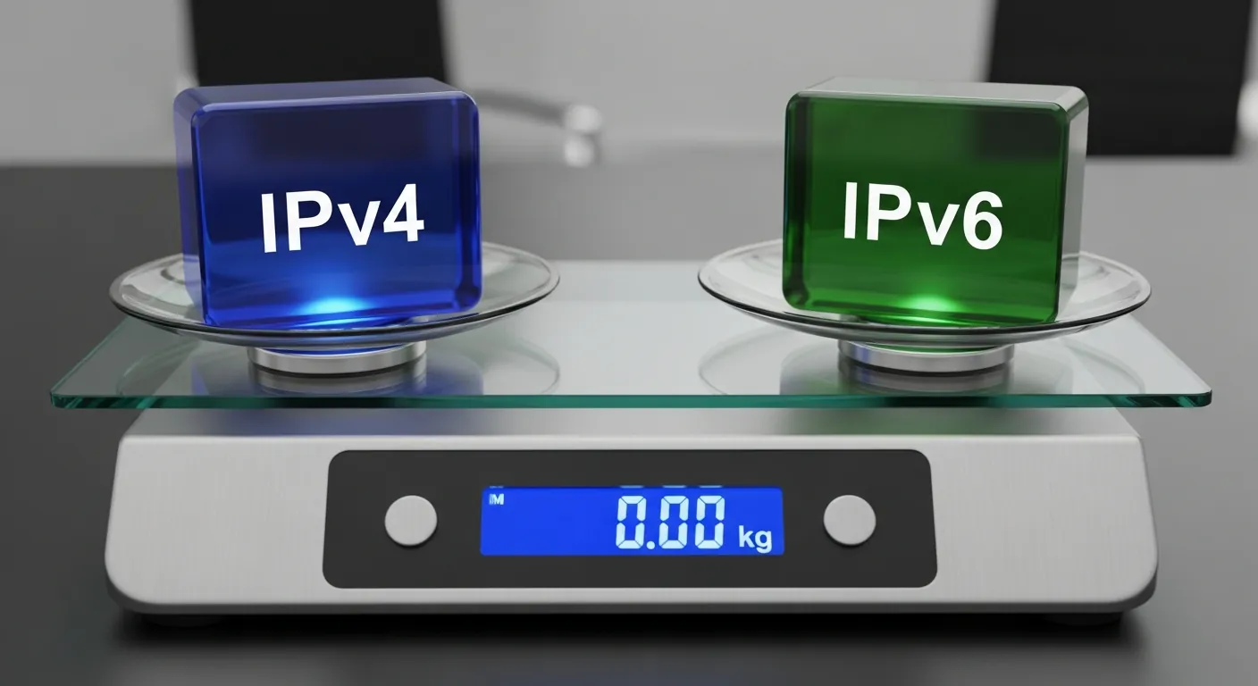 Comparação visual entre datagrama IPv4 e IPv6