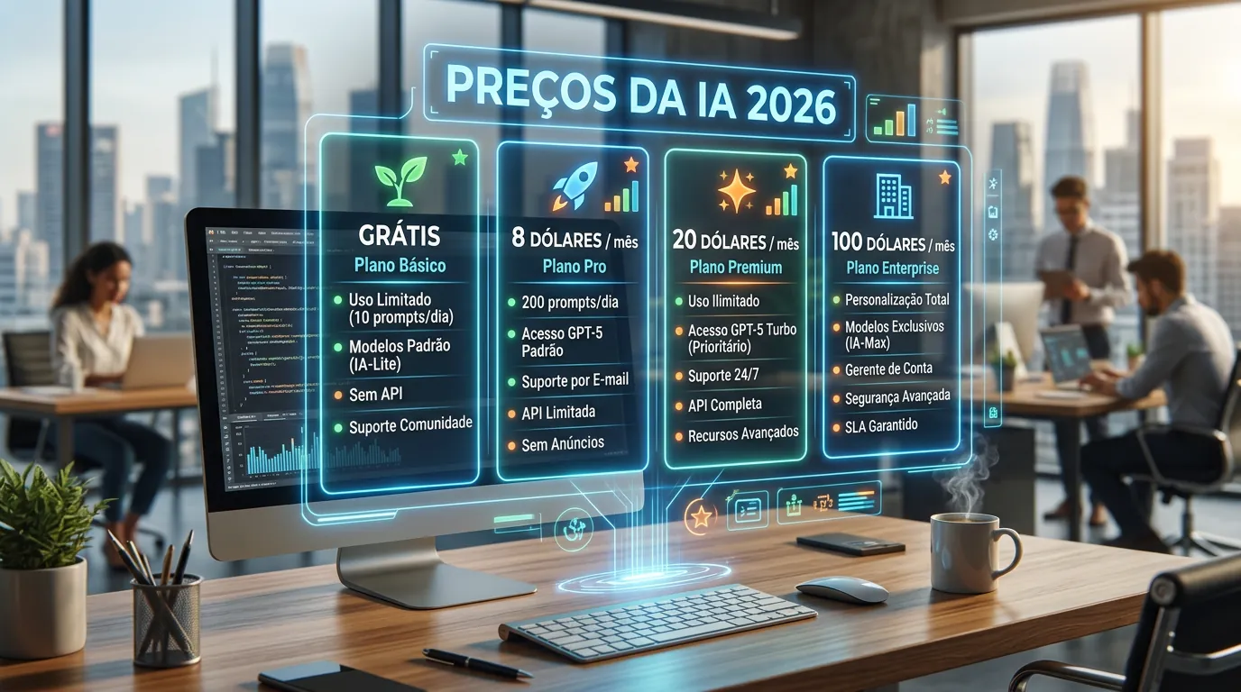 Comparativo de preços de IA em 2026