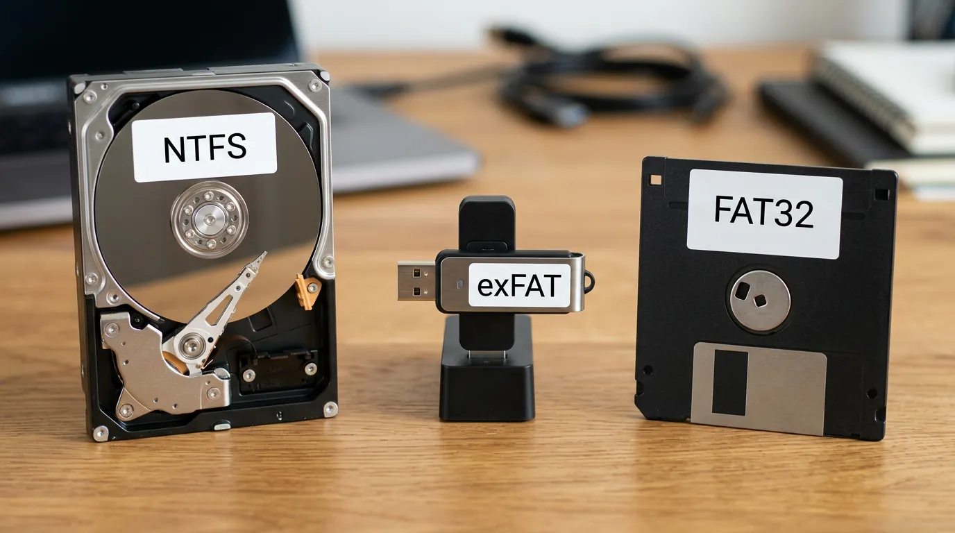 Comparativo de mídias NTFS exFAT e FAT32