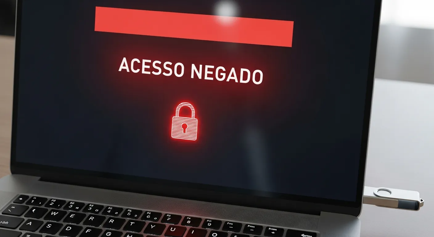Tela de computador infectado por pendrive