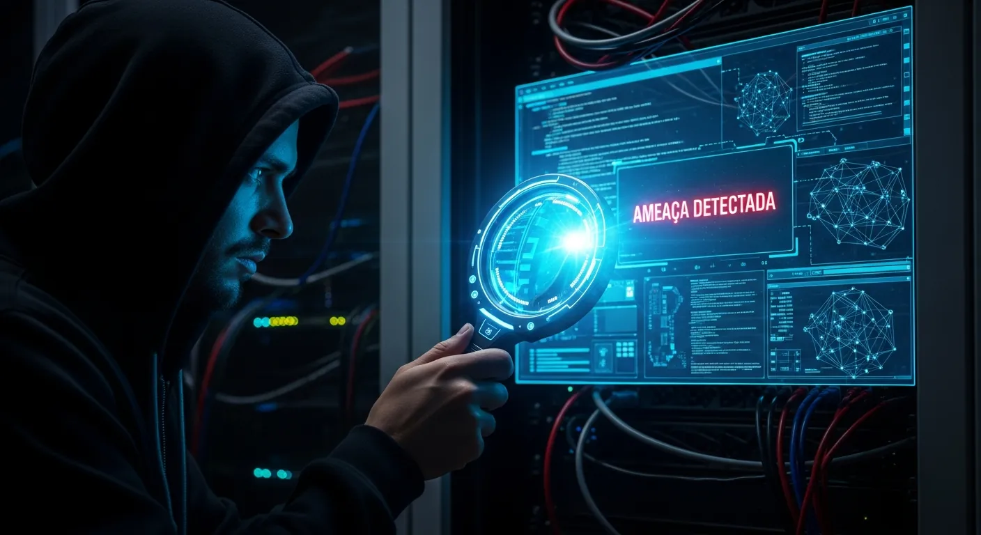 Ilustracao de Threat Hunting e deteccao de ameacas