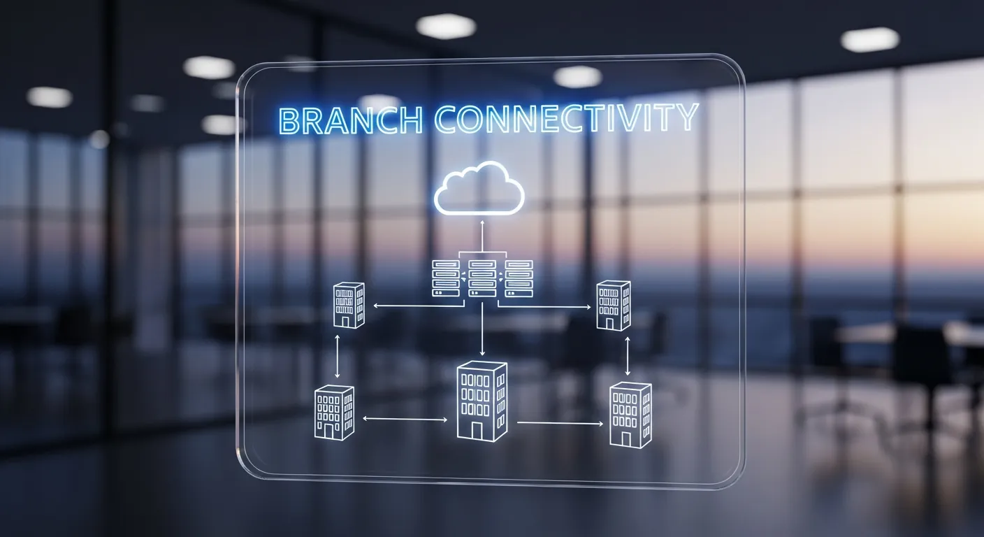 Topologia de rede SD-WAN conectando matriz e filiais