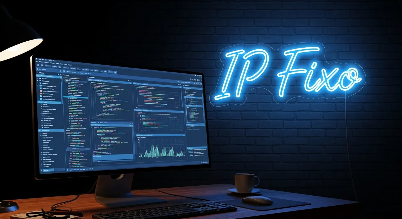 Tela de configuracao de IP fixo no computador
