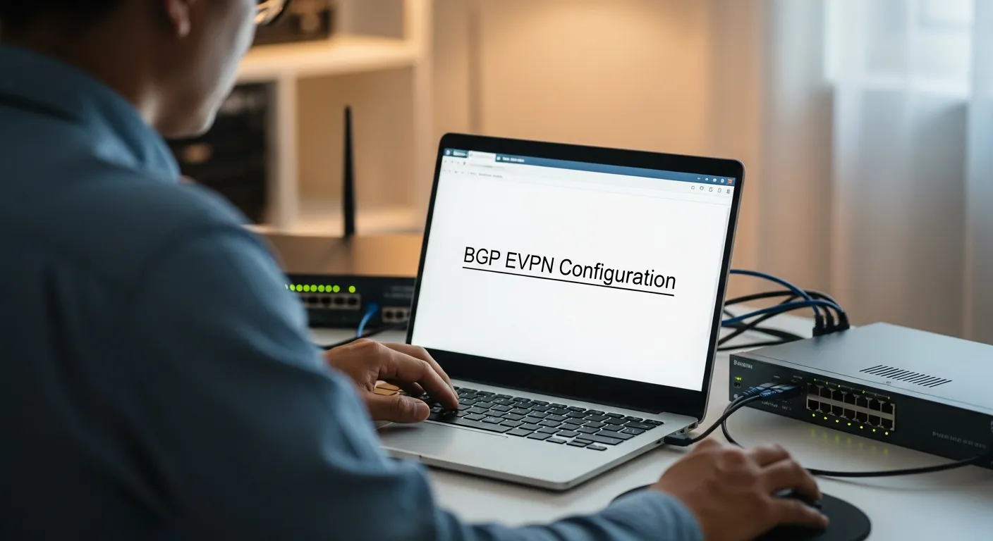 Engenheiro configurando VXLAN BGP EVPN