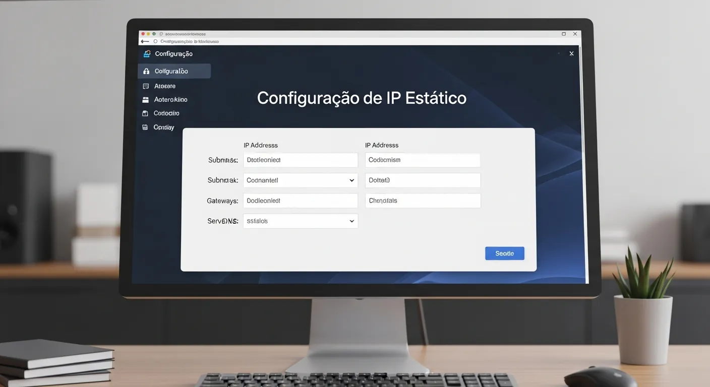 Painel de configuração de IP estático do NAS