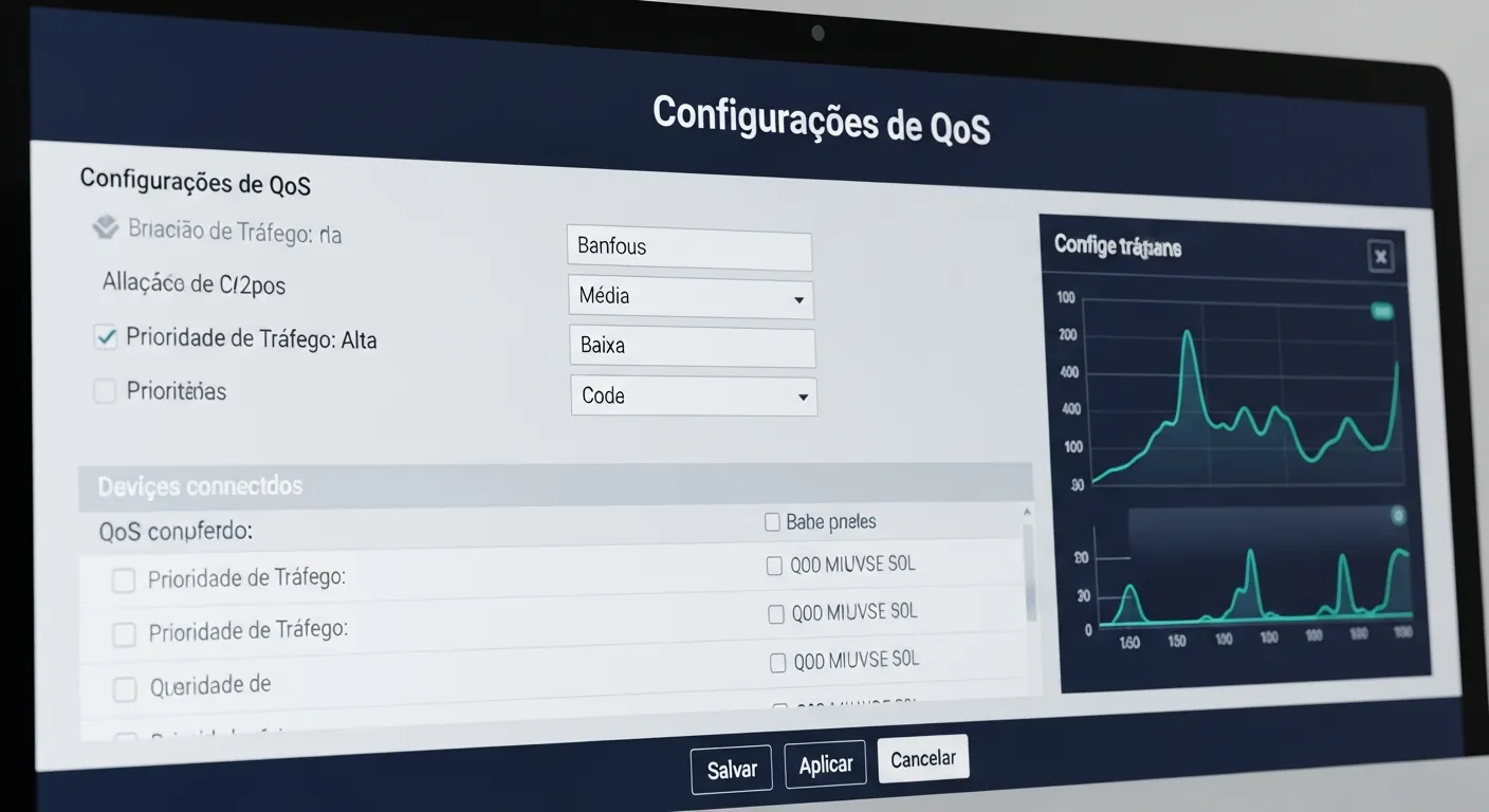 Painel de configuração de QoS no roteador