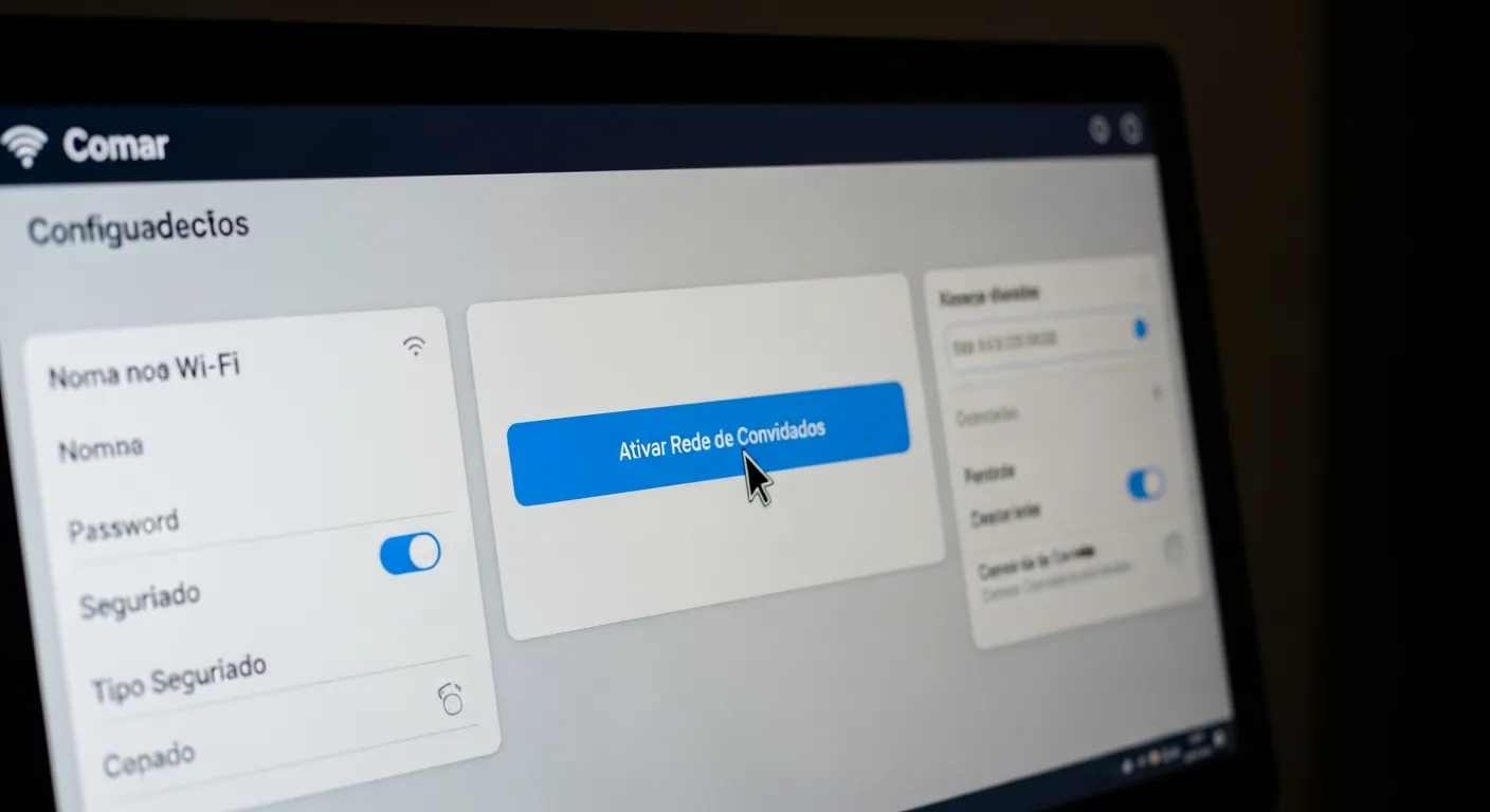 Painel de configuracao ativando rede de visitantes