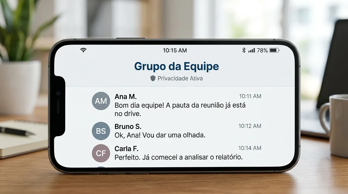 Cabeçalho de grupo do WhatsApp sem exibir o contador de membros online