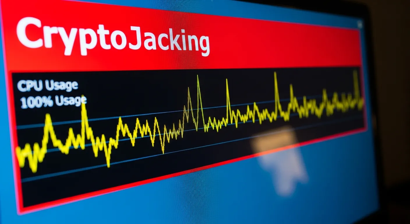 Gráfico de uso de CPU alto indicando cryptojacking