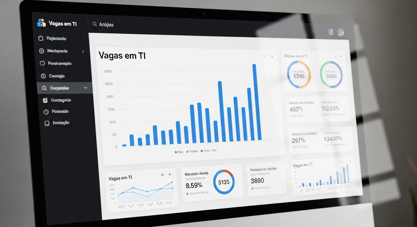 Dashboard mostrando o crescimento de vagas em tecnologia
