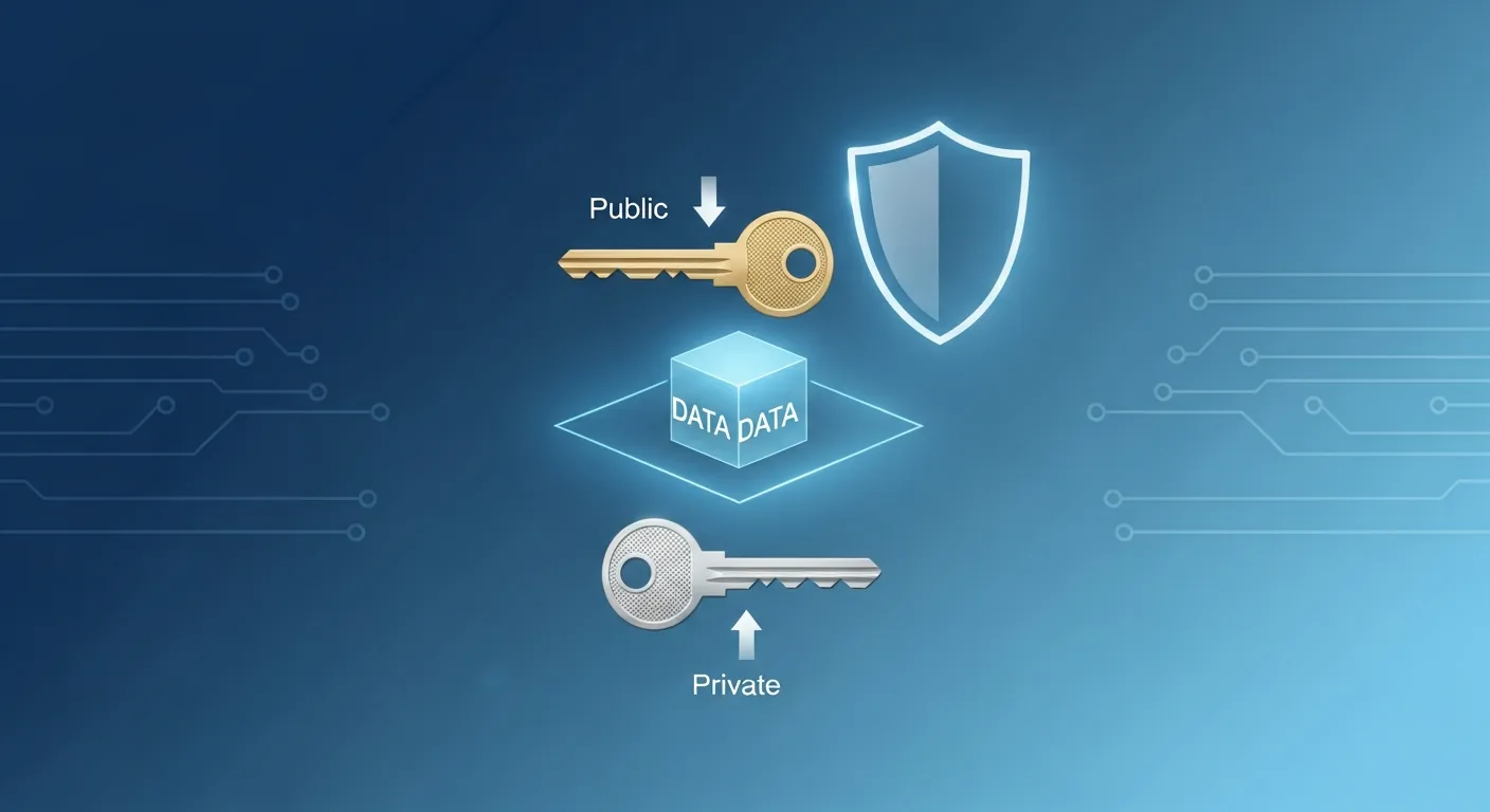 Ilustração de Criptografia de Chave Pública e Privada