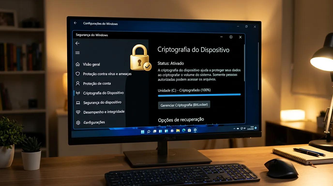Aviso sobre Criptografia de Dispositivo BitLocker automática no Windows 11 26H2