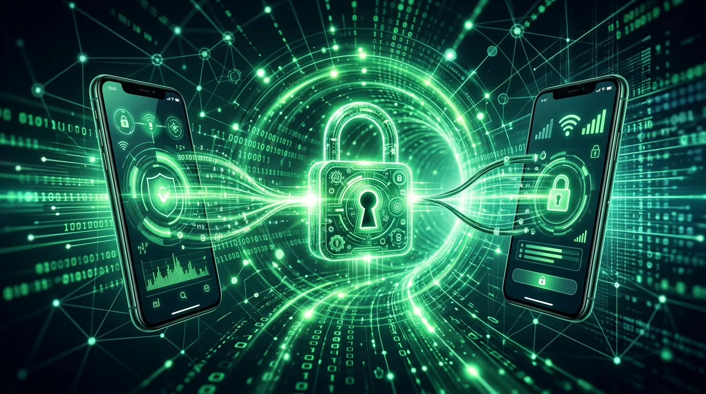 Criptografia de ponta a ponta conectando celulares