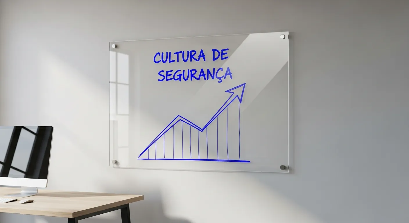 Lousa com gráfico de cultura de segurança corporativa