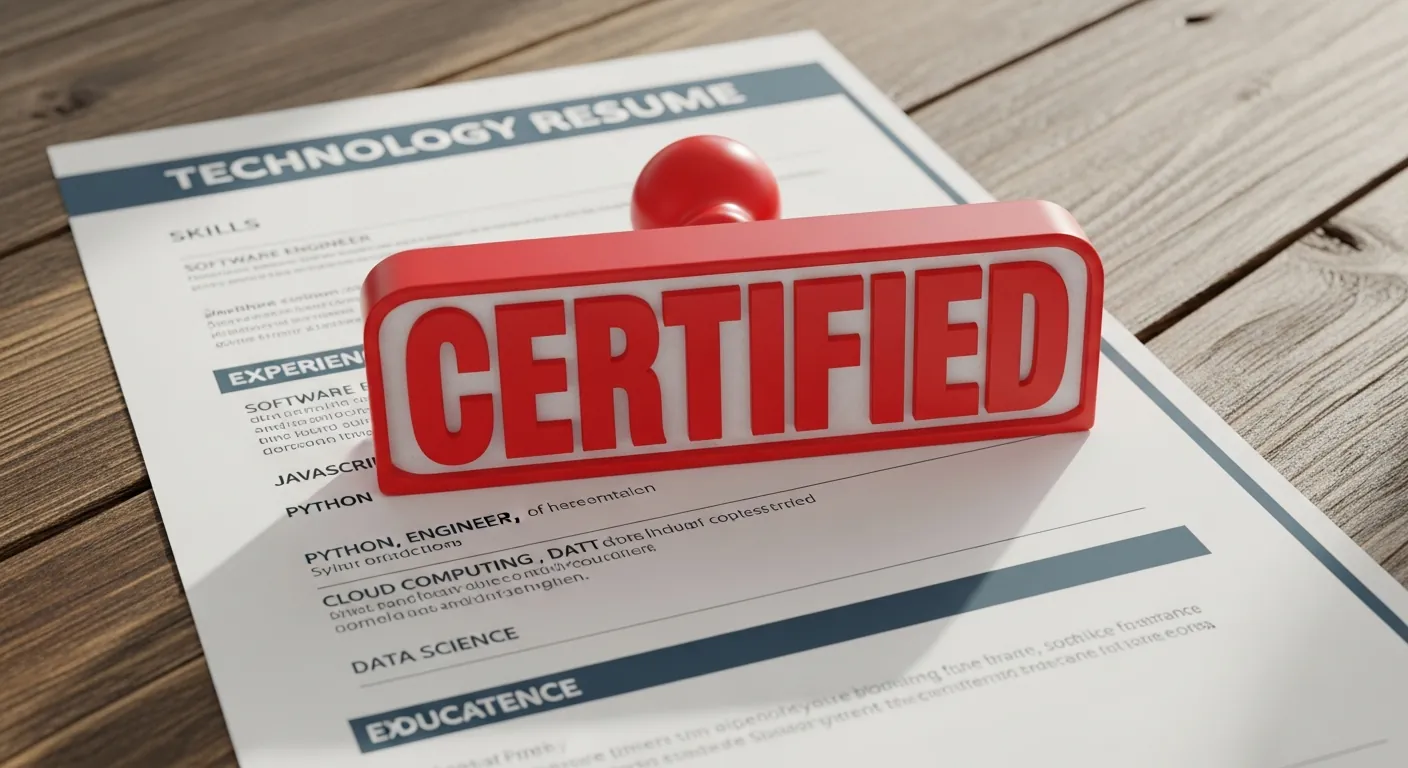Currículo de TI com selo de certificação