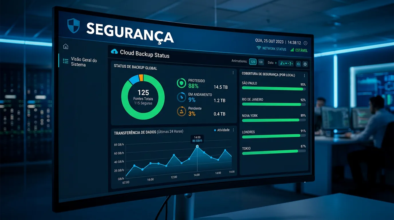 Dashboard de monitoramento de backup na nuvem
