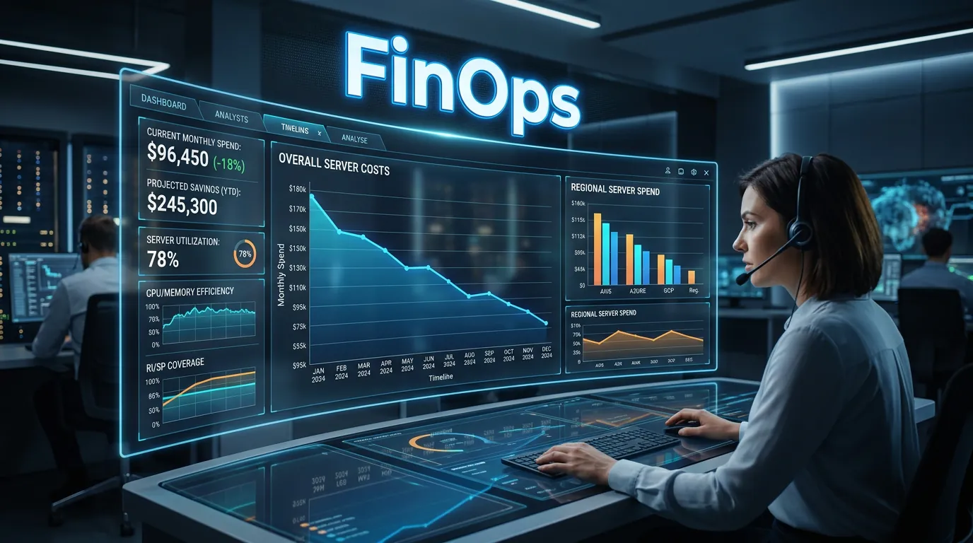 Dashboard de redução de custos de nuvem com FinOps