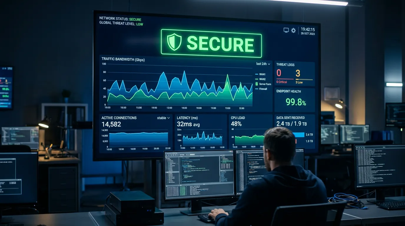 Painel de monitoramento de tráfego de rede