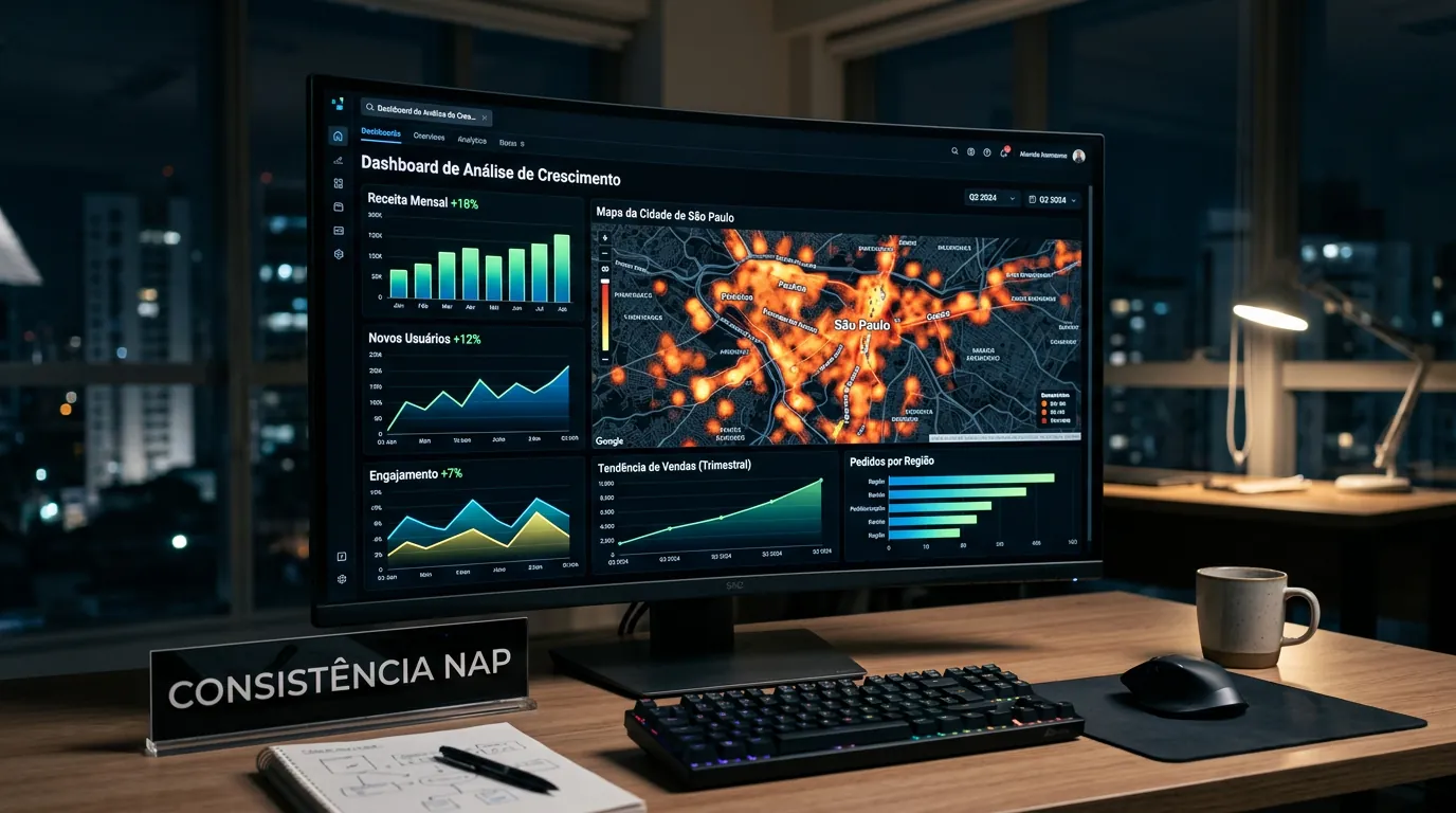 Painel de análise de dados de SEO local