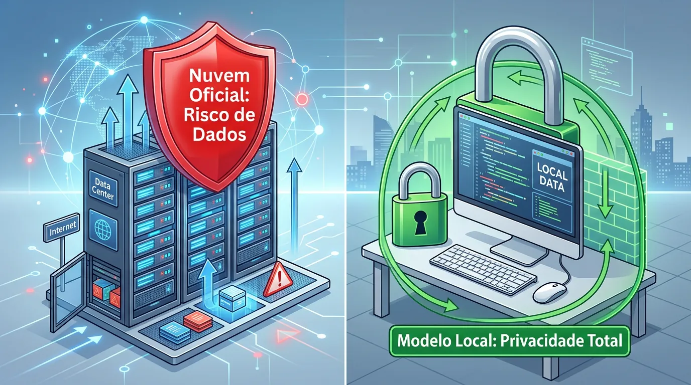 Diferença de segurança entre o aplicativo em nuvem do DeepSeek e a execução local do modelo aberto