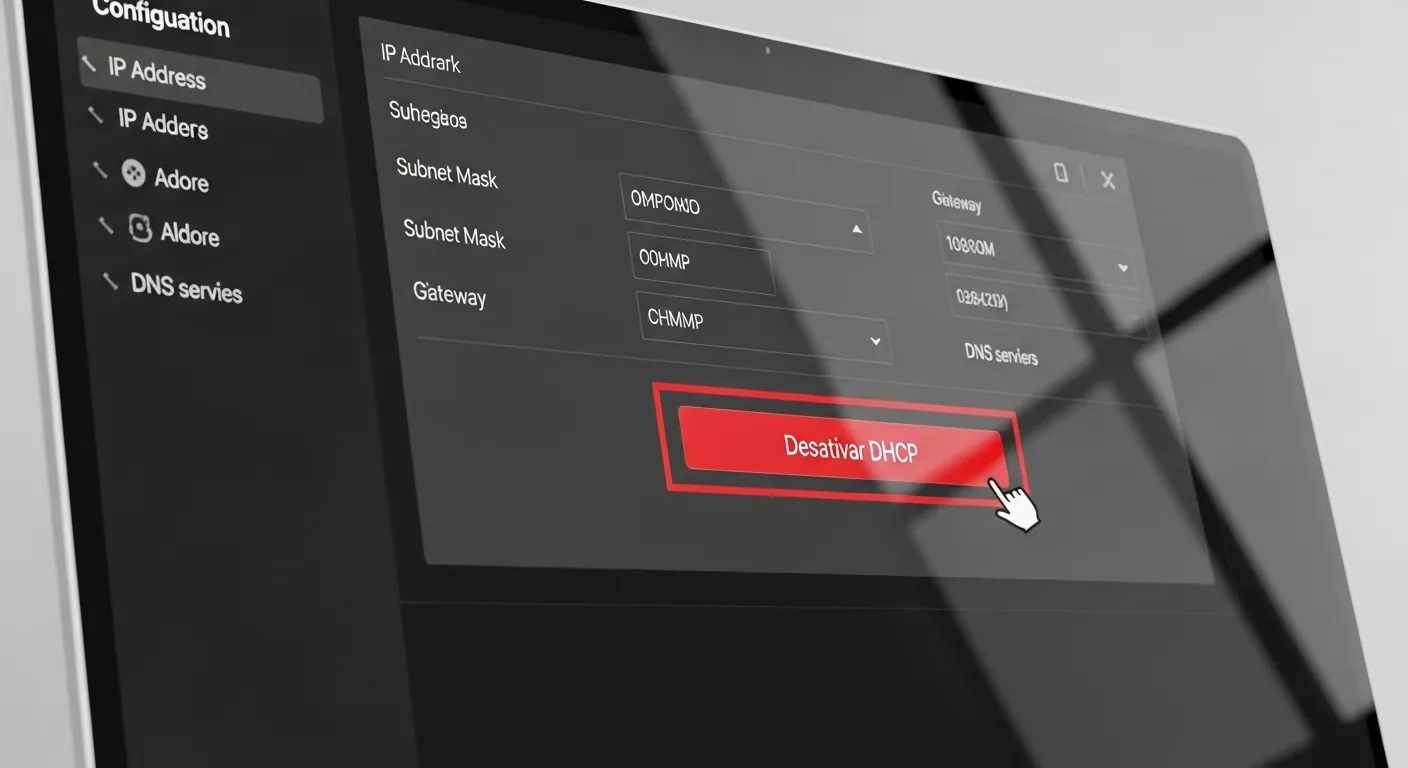 Tela de configuracao desativando o servidor DHCP