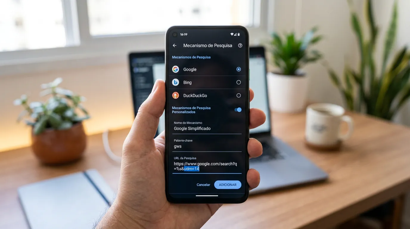 Como configurar o parâmetro udm=14 para desativar a IA do Google