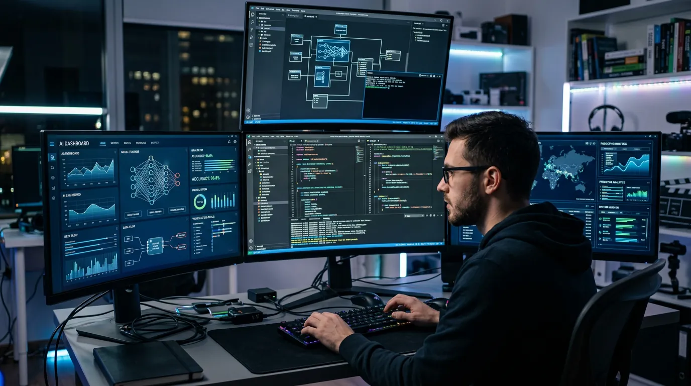 Desenvolvedor usando agentes de IA para programar