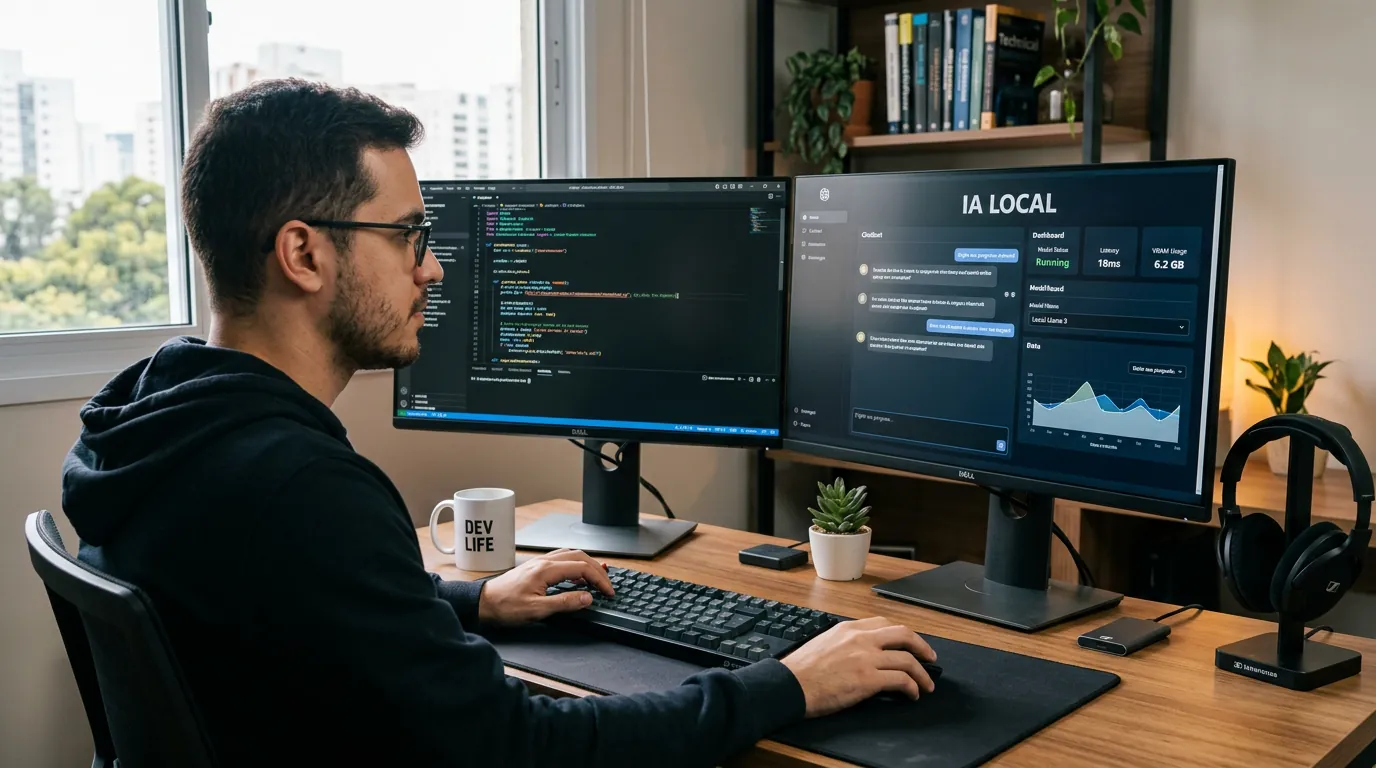 Desenvolvedor usando IA para programar