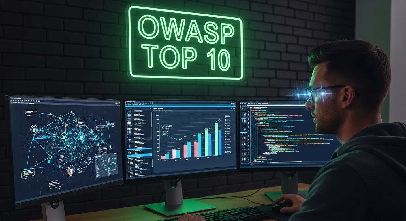 Desenvolvedor analisando o OWASP Top 10