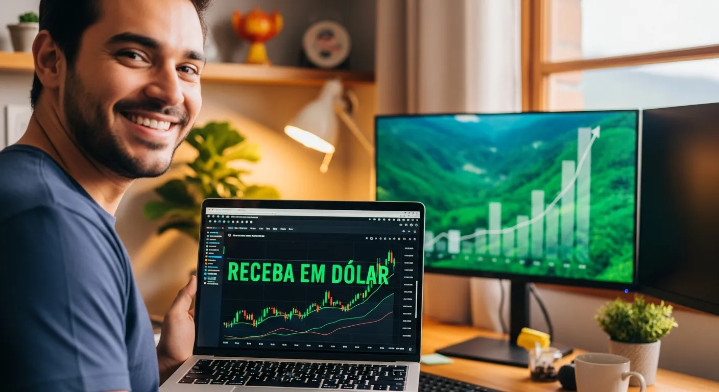 Desenvolvedor trabalhando remoto e recebendo em dólar