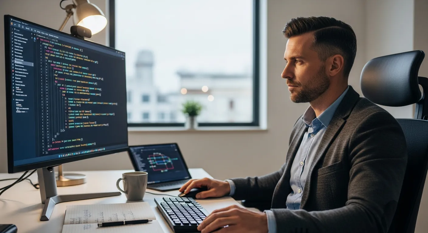 Desenvolvedor trabalhando com IA