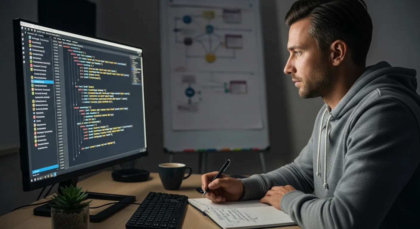 Alt Text: Desenvolvedor otimizando segurança YAML Kubernetes