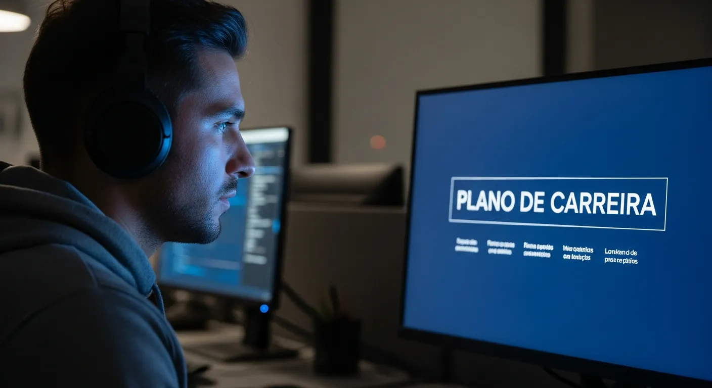 Desenvolvedor analisando plano de carreira